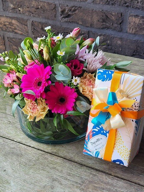 Bloemstuk Chocoladepralines van  Depotter